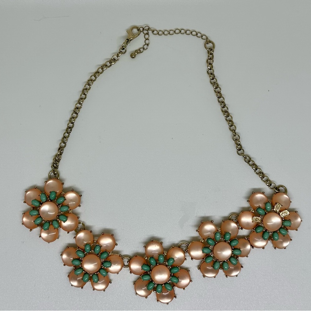 Vintage Costume Bijoux 60s Flower Choker Necklace